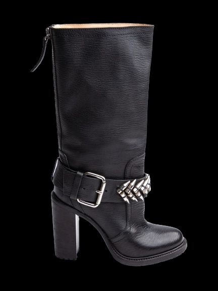 NEW Gianmarco Lorenzi Black Leather Chunky Heeled Boots Size 37
