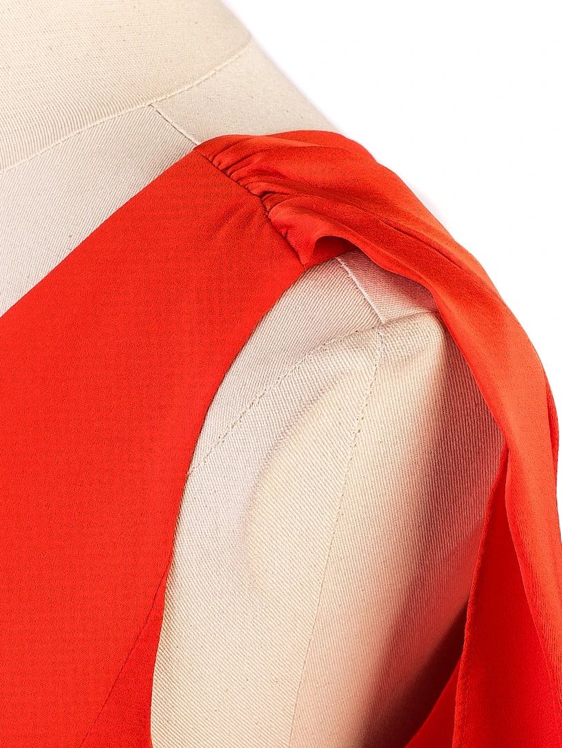 Good Armani Jeans Red Sleeveless Dress M Polyester Asymmetrical Design