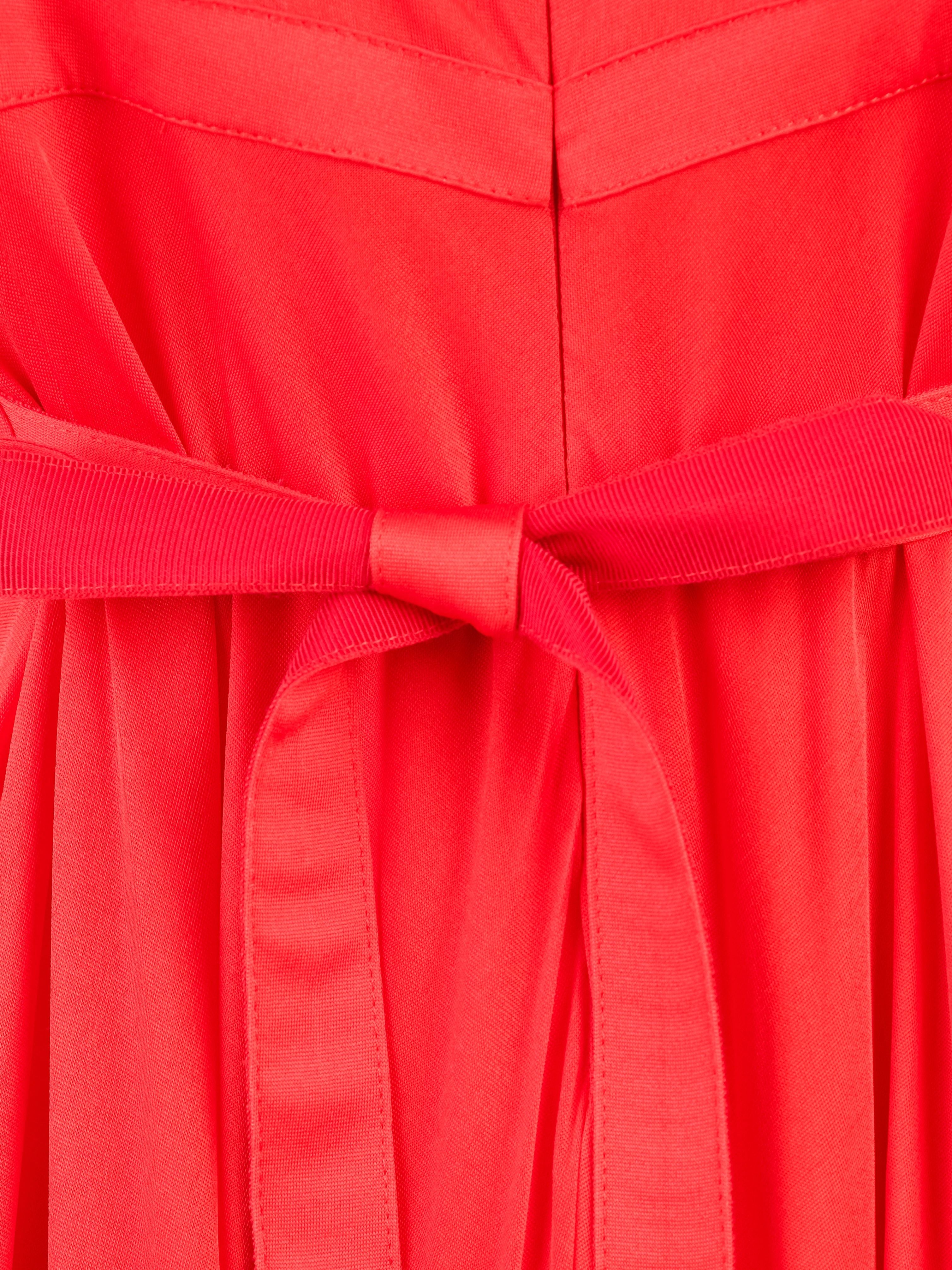 Excellent Celine Red Dress Size M with Bow Detail Viscose