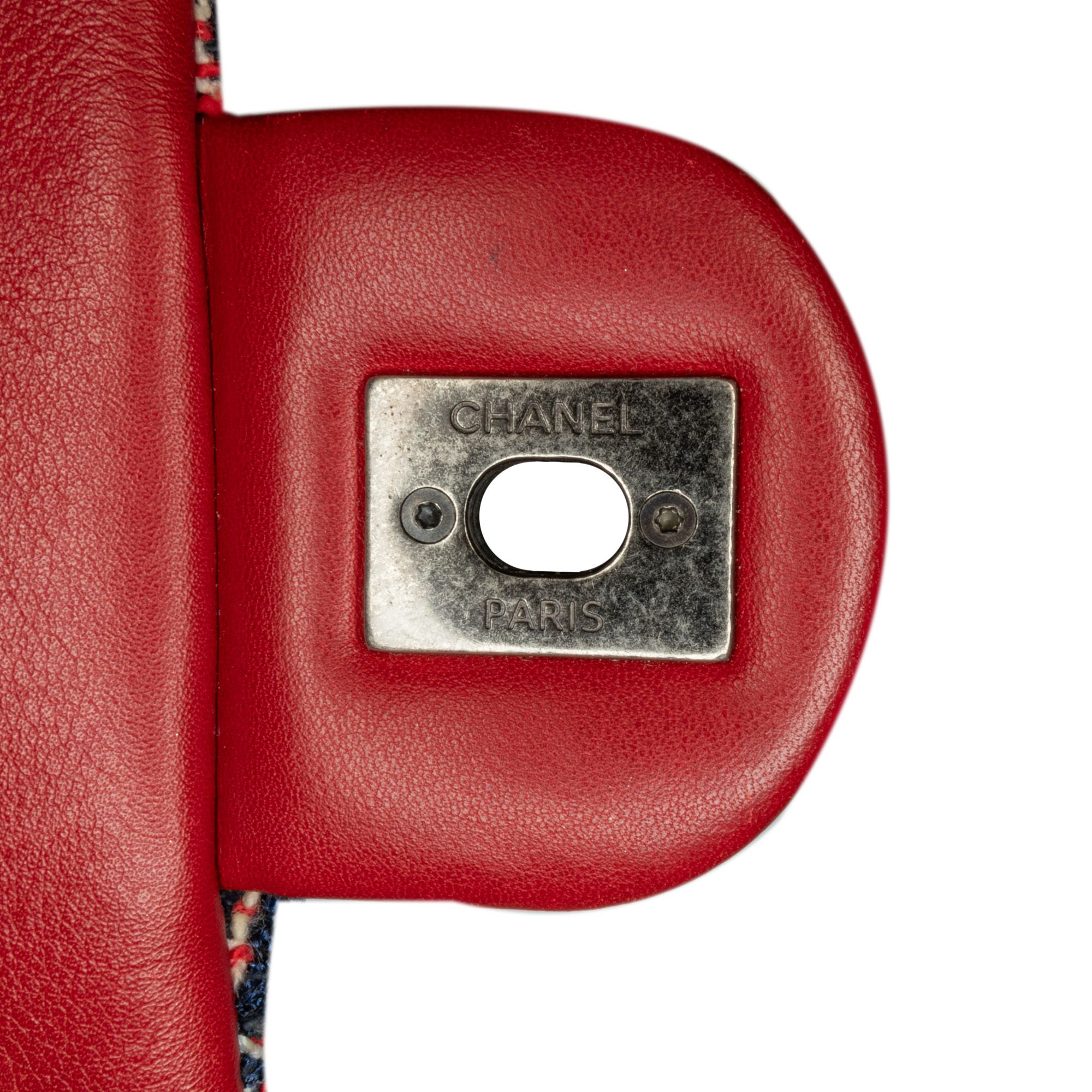 Chanel CC Quilted Tweed Single Flap Blue