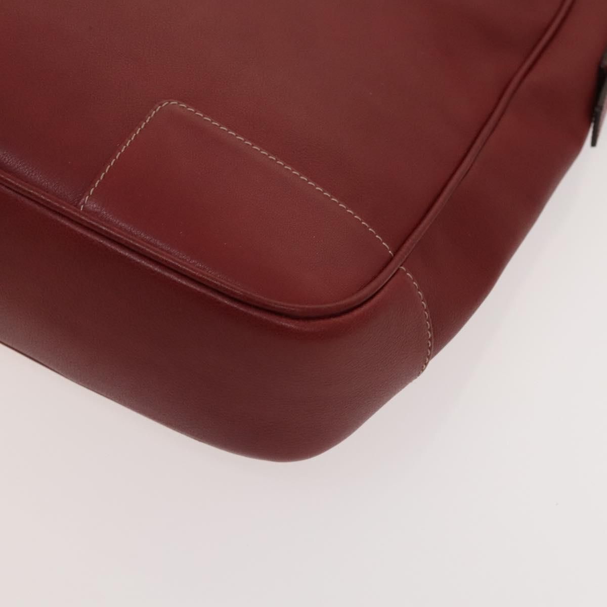 Loewe Anagram Hand Bag Leather 2way Red Silver Auth