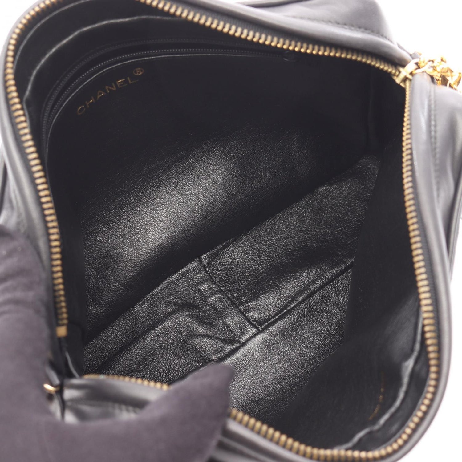 Chanel Gray Mademoiselle Shoulder Bag Lambskin (sheep Leather)