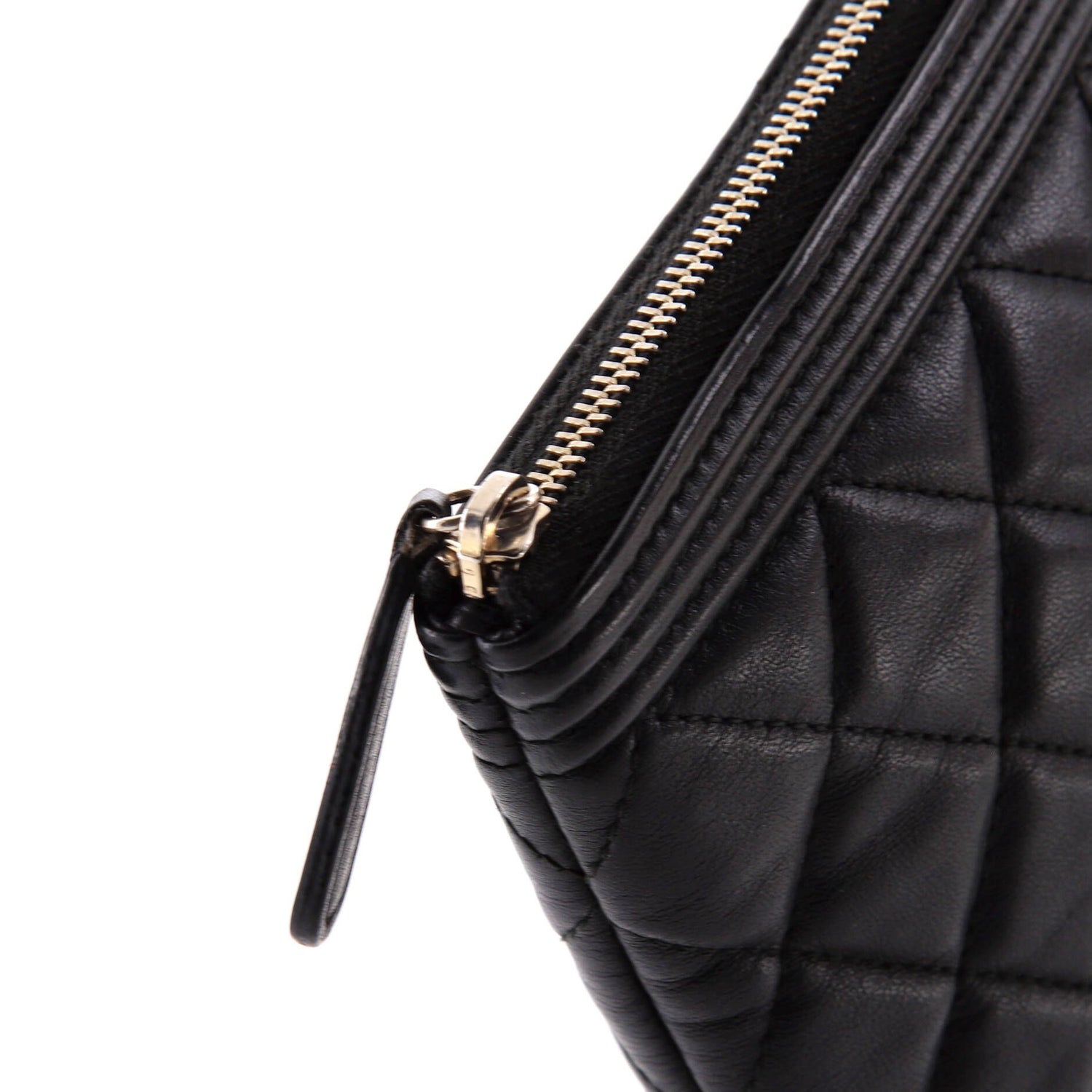 Chanel Boy O Case Clutch Quilted Lambskin Medium