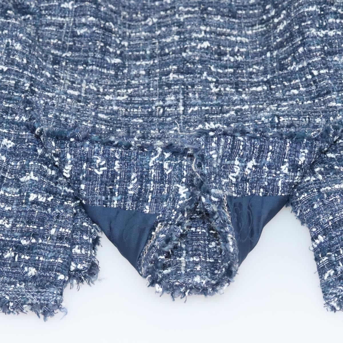Chanel Jacket 34 Jacket Tweed 34 Blue Cc Auth