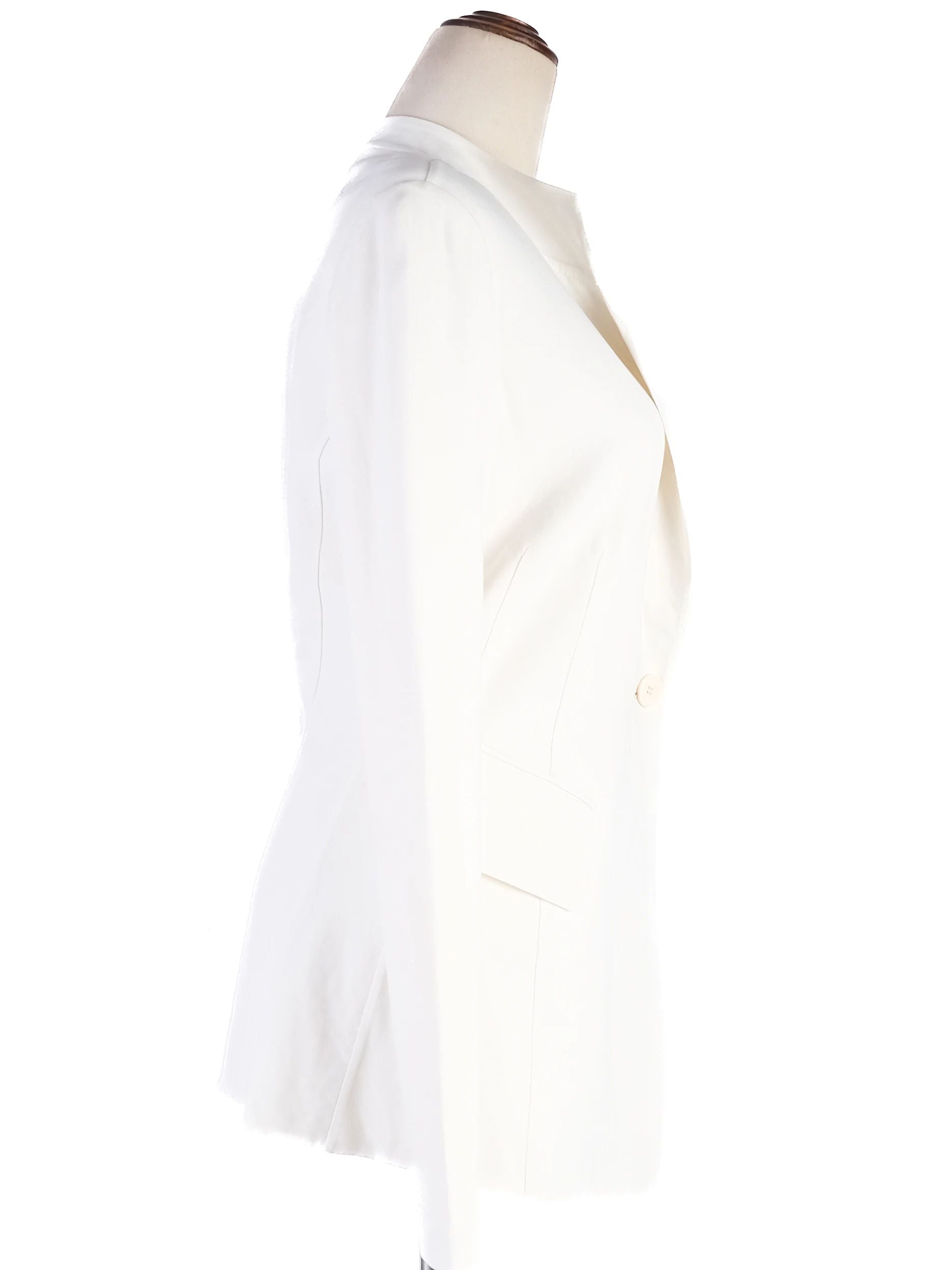 Excellent Donna Karan White Viscose Blazer Size S