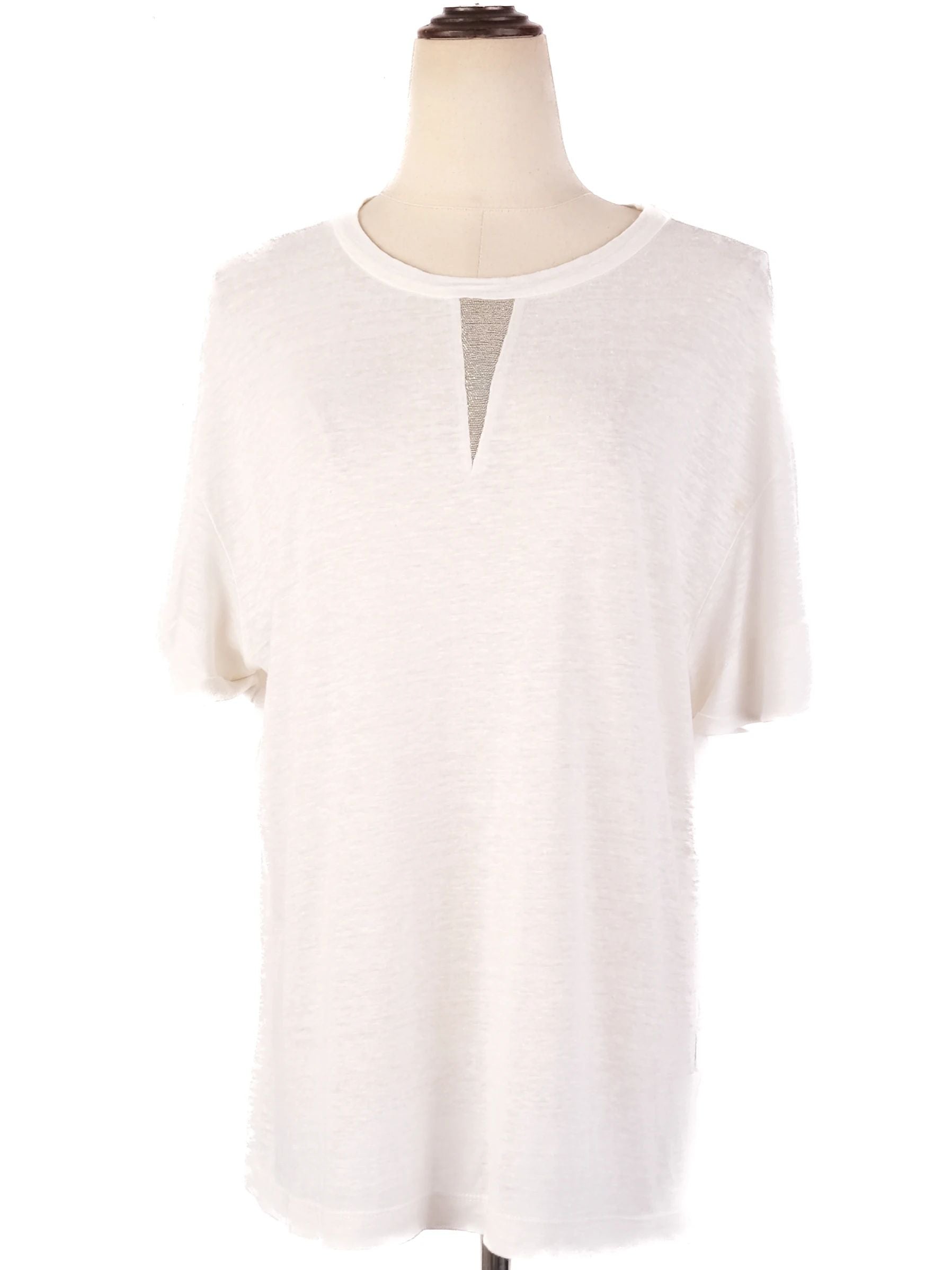 Excellent Brunello Cucinelli White Short Sleeve Top Size M