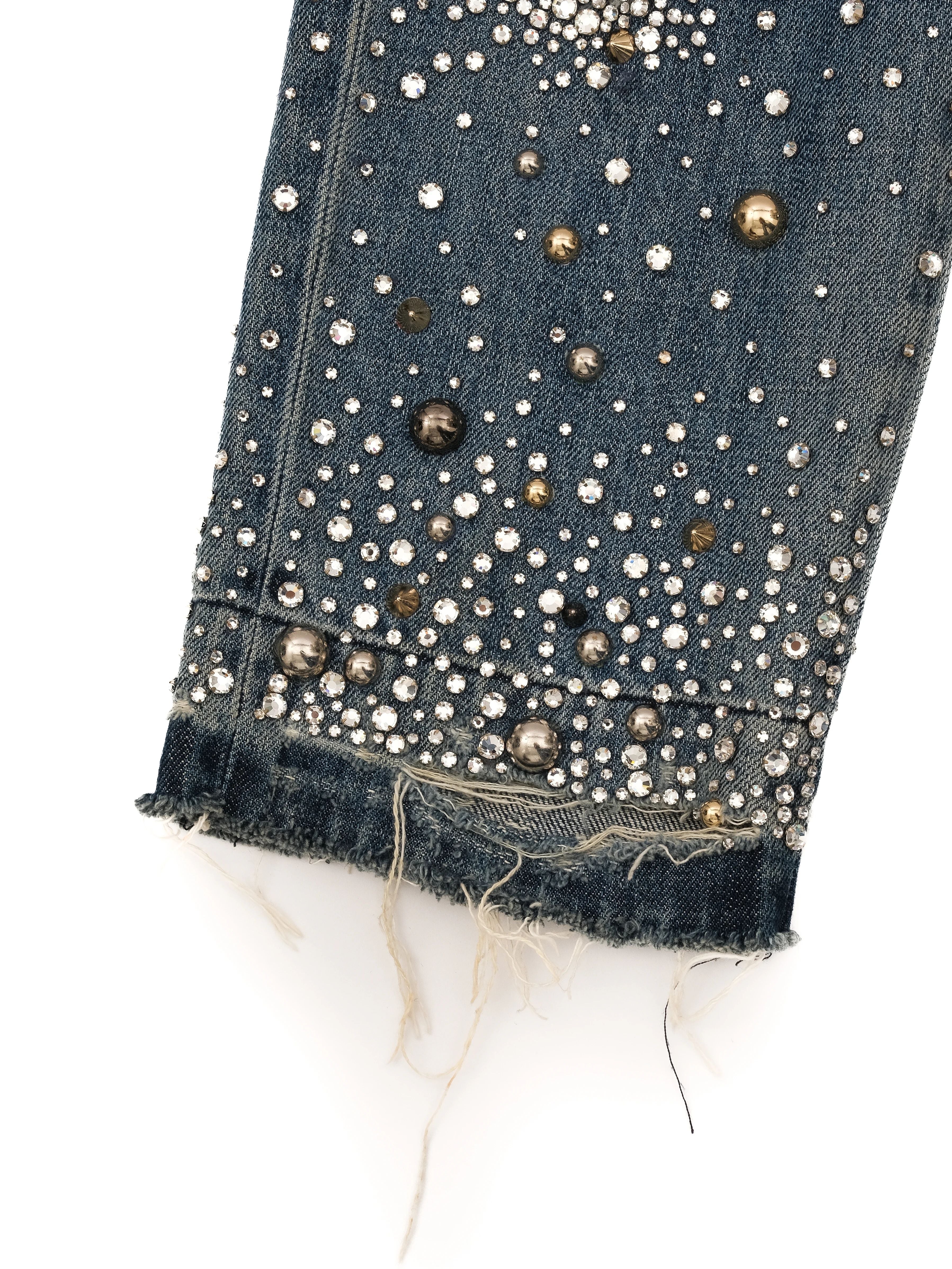 Excellent Dolce Gabbana Blue Cotton Distressed Jeans Size S