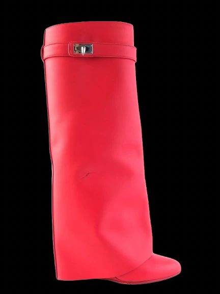 Good Givenchy Red Leather Boots Size 39 Women with Decorative Clasp