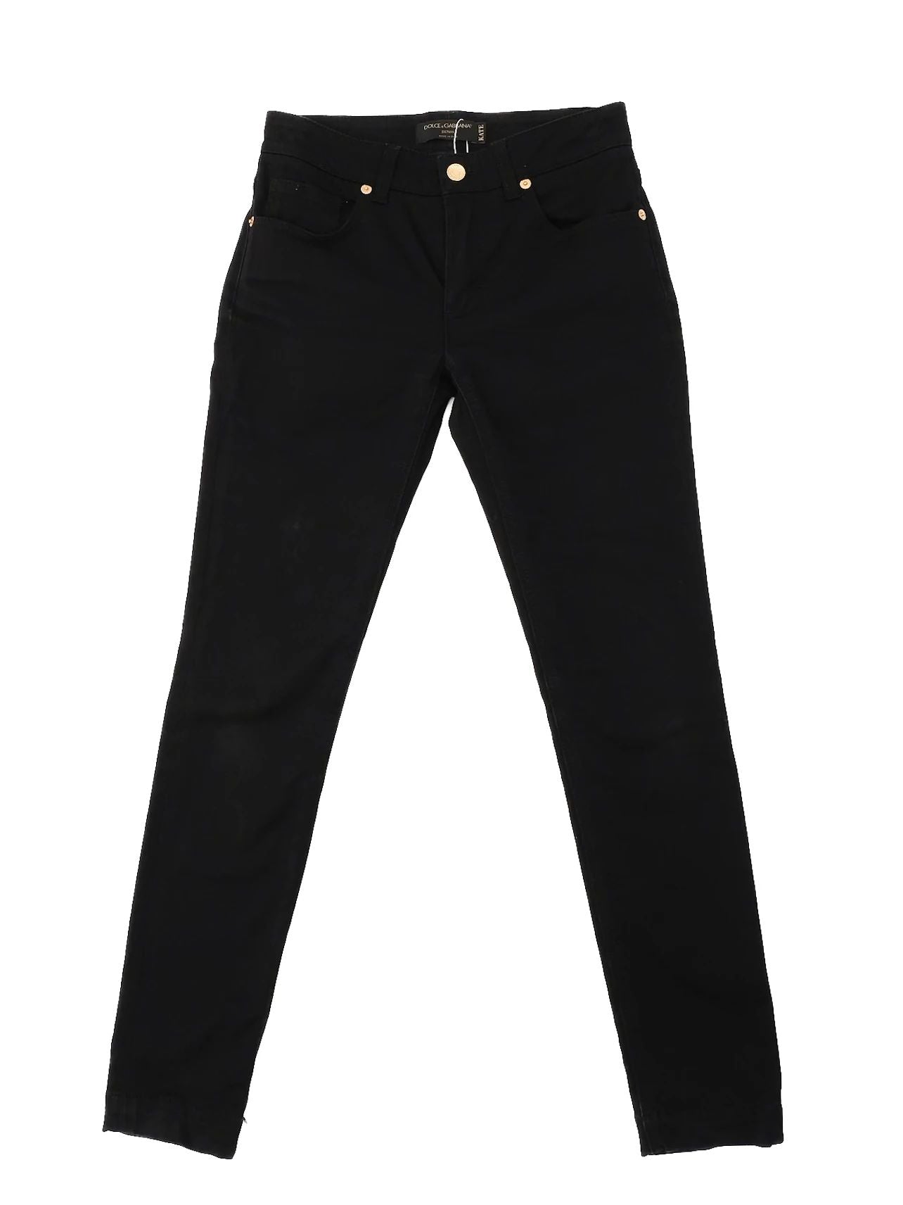 Excellent Dolce Gabbana Black Jeans with Gold Hardware