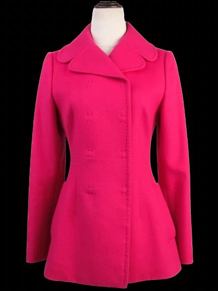 Excellent Dolce Gabbana Pink Wool Coat Size S Made in Italy