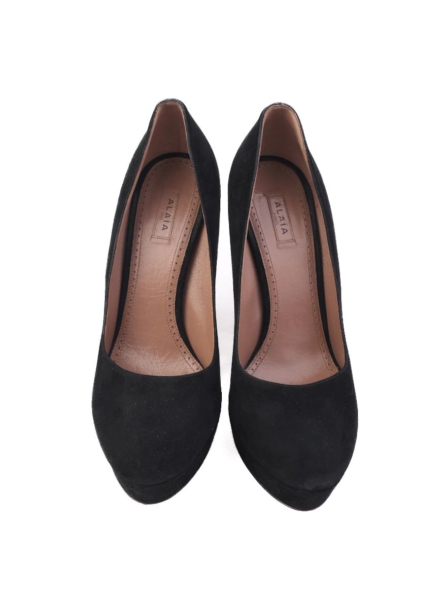 Excellent Alaia Black Leather High-Heeled Shoes Size 39