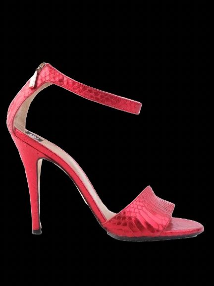 Excellent Dolce Gabbana Red Leather High-Heeled Sandal Size 37.5