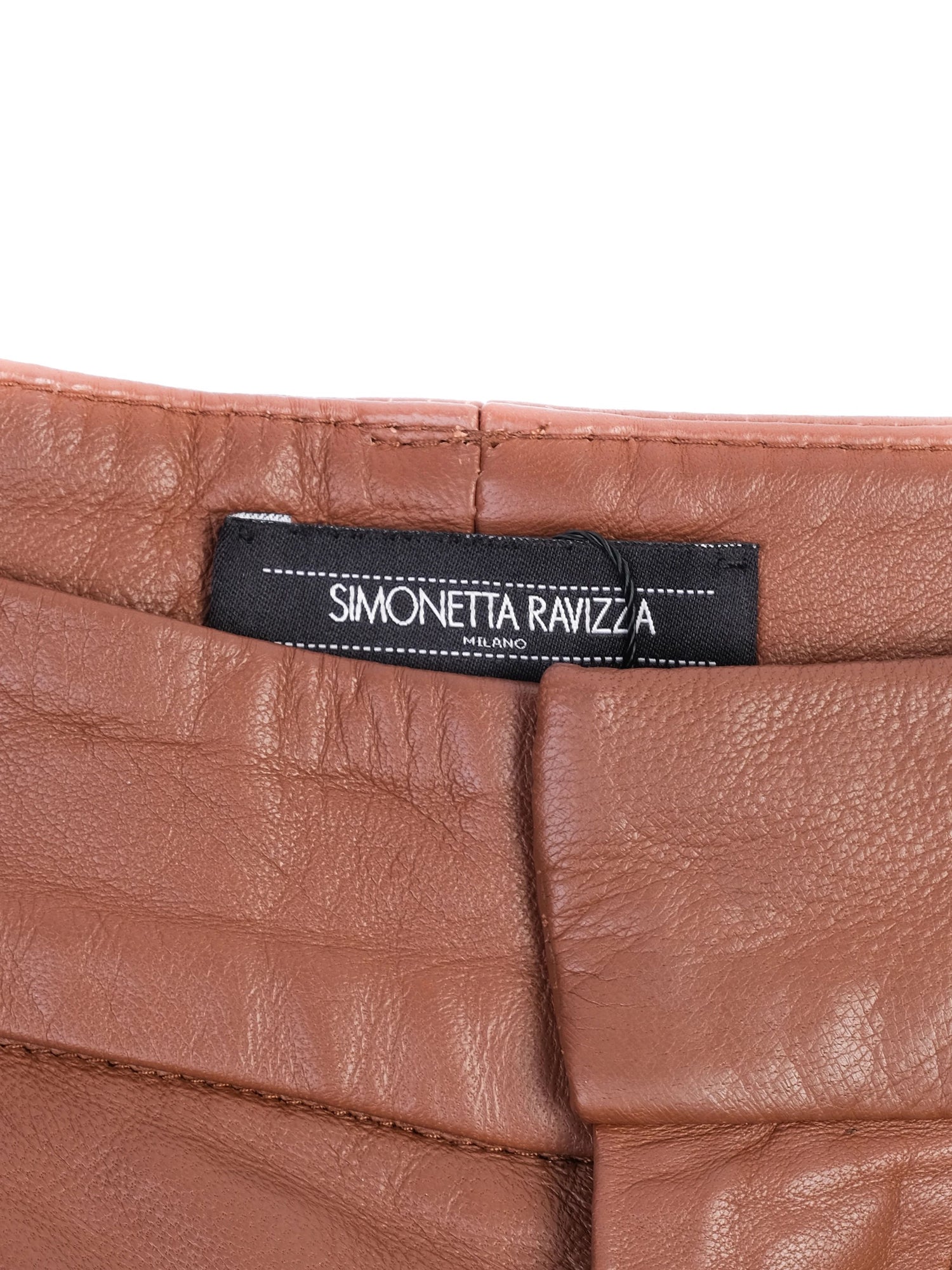 Excellent Simonetta Ravizza Orange Leather Pants Size S