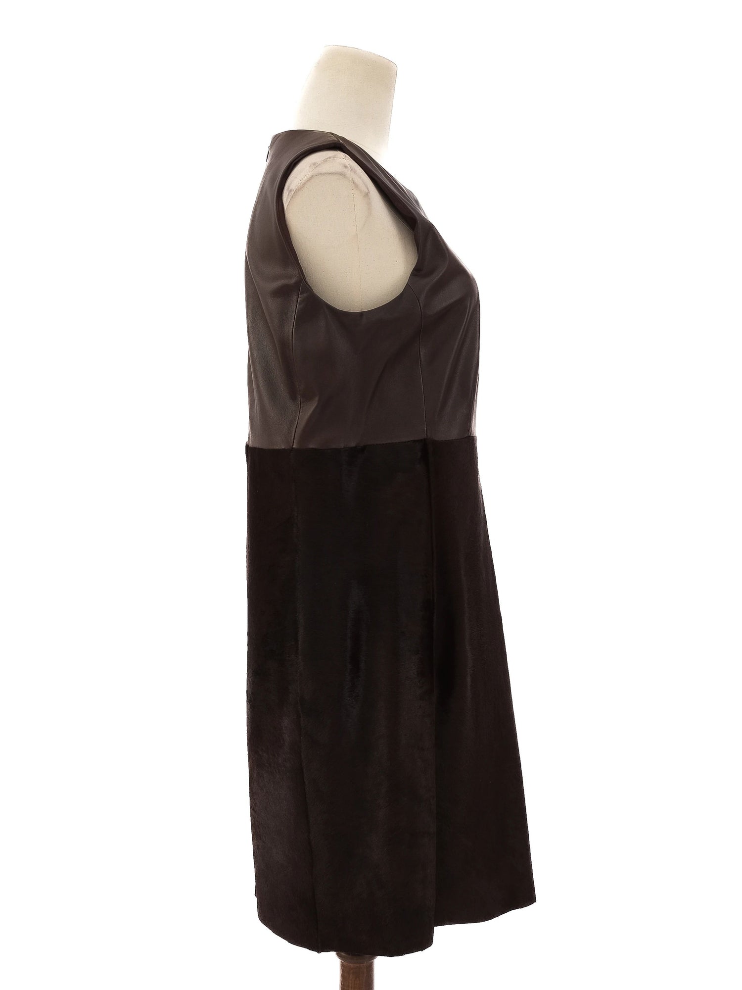 Max Mara Excellent Condition Orange Leather Dress Size L
