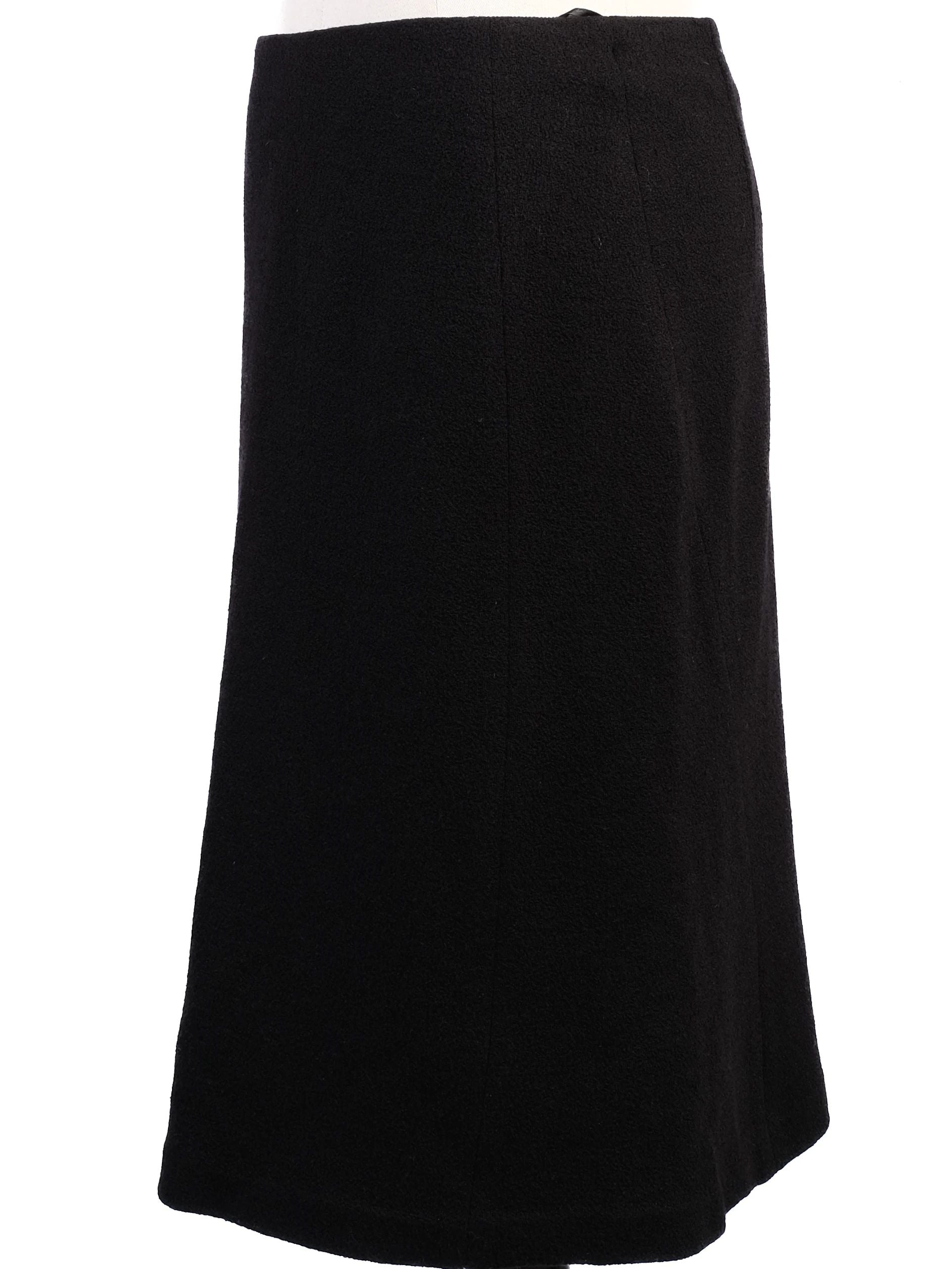 Excellent Moschino Black Wool Pencil Skirt Size M