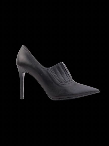 Good Napoleoni Black Leather High-Heeled Shoes Size 36.5