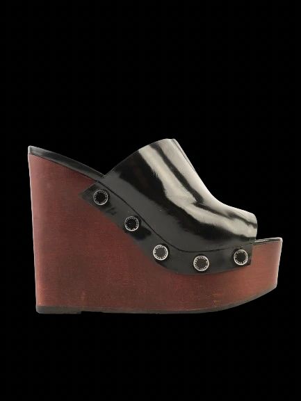 Excellent Marc Jacobs Black Leather Wedge Platform Shoes Size 38