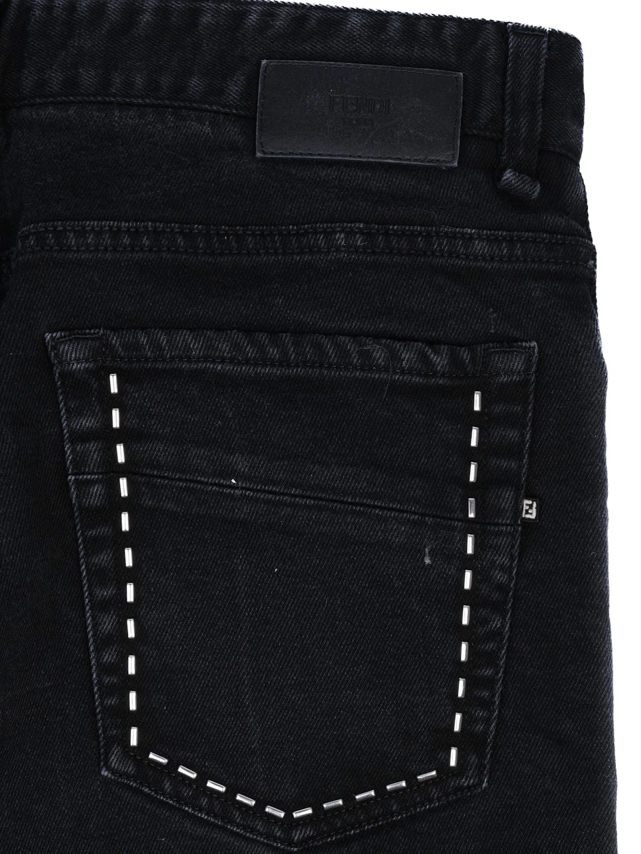 Excellent Fendi Black Cotton Jeans for Men