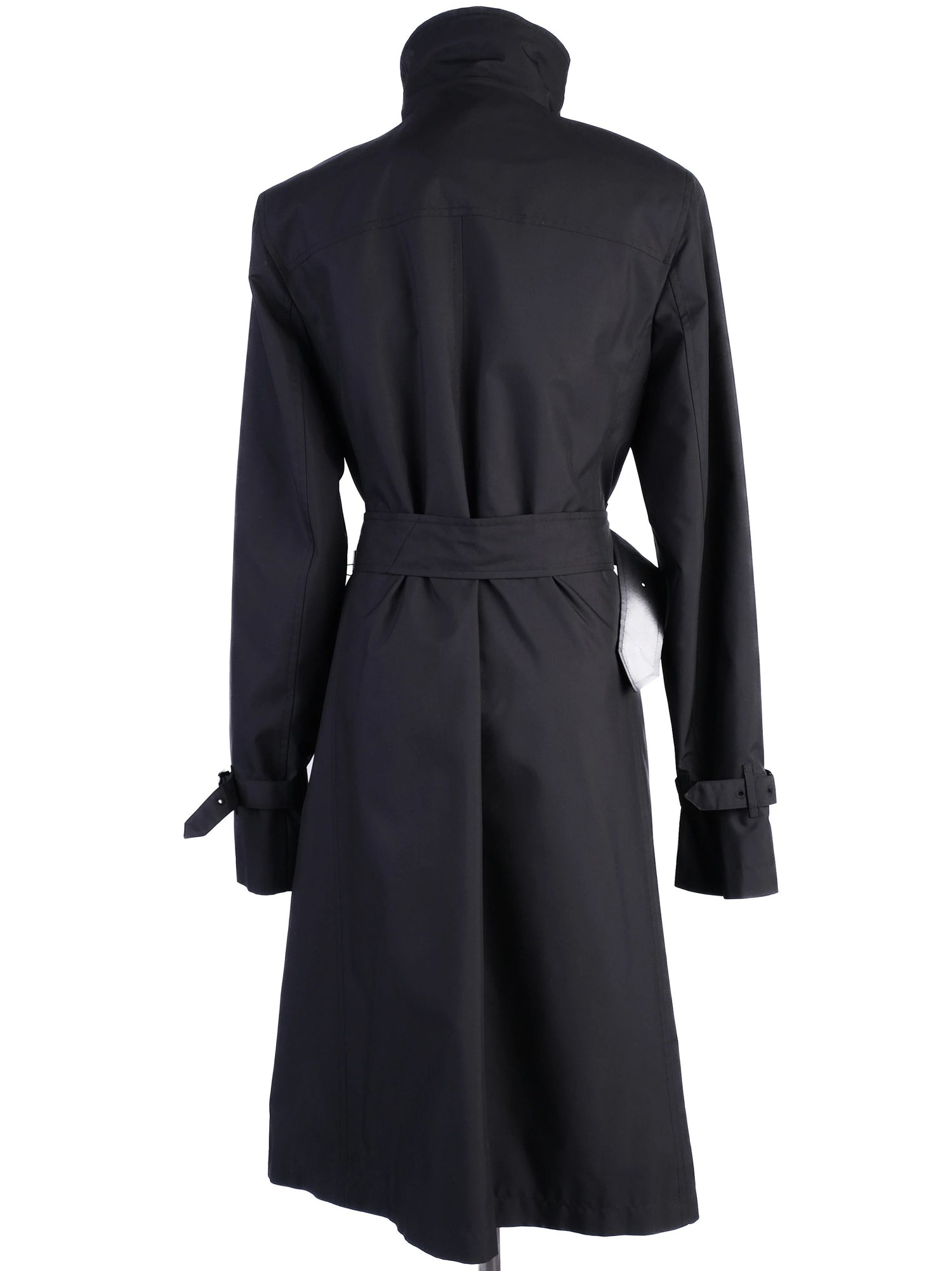 Excellent Burberry Black Polyester Trench Coat Size S