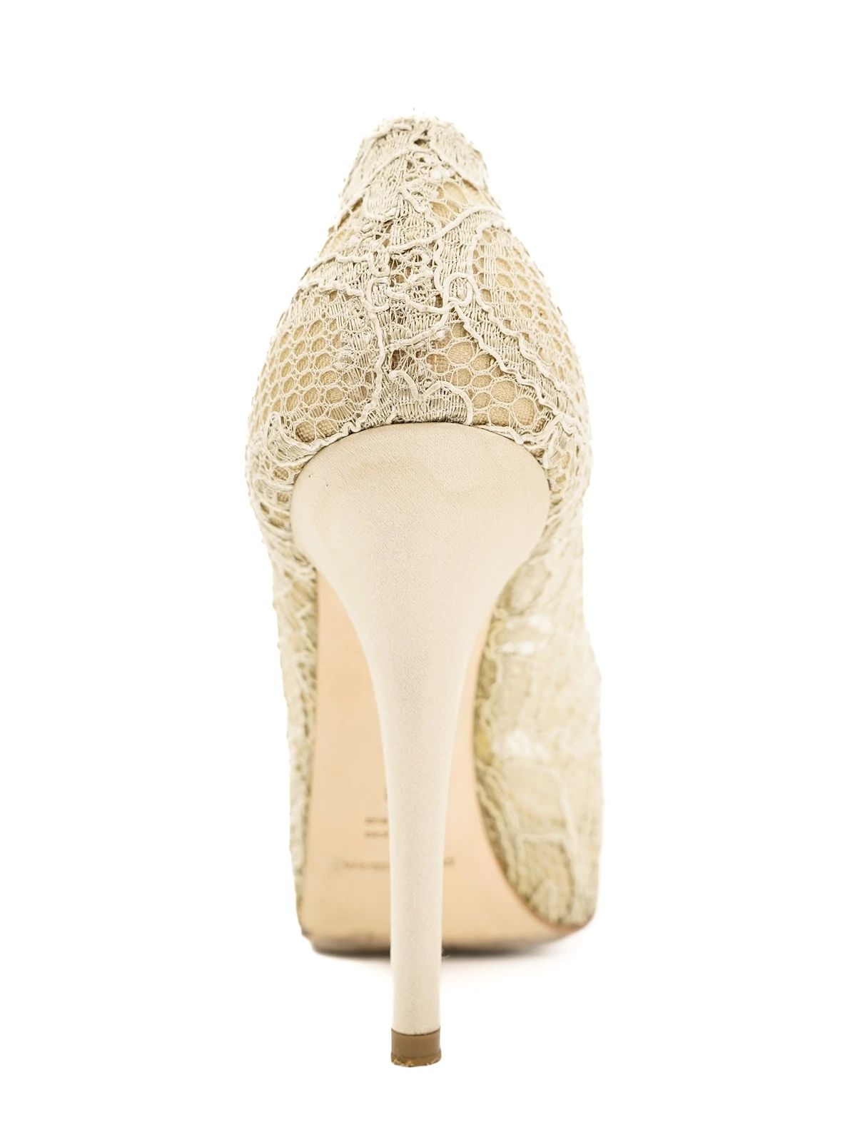 Excellent Dolce Gabbana Gray Lace High-Heeled Shoes Size 38