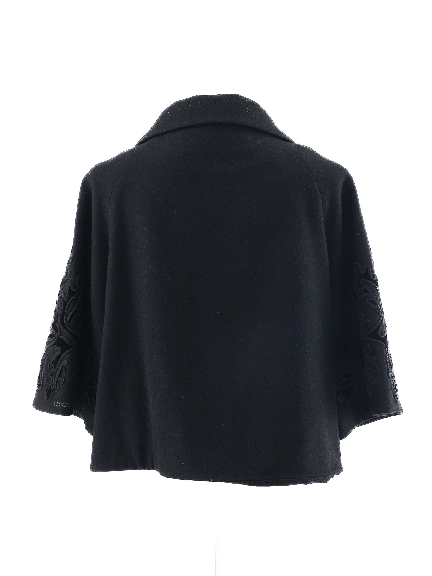 Excellent Roccobarocco Black Wool Double-Breasted Coat Size XL