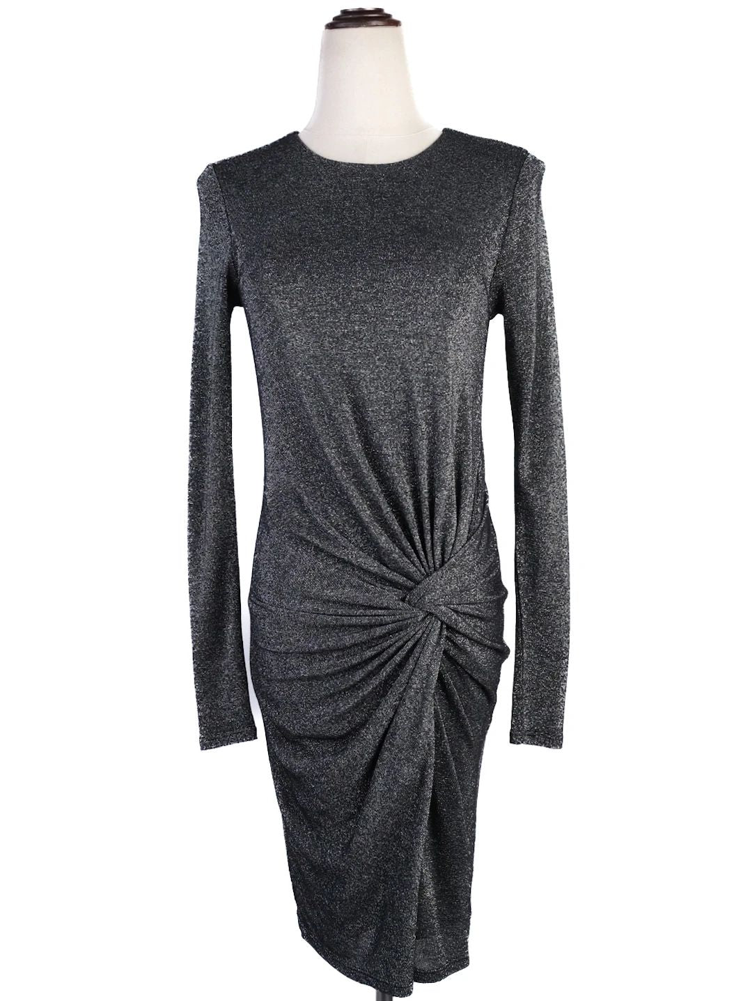 Excellent Ted Baker Gray Long-Sleeved Knee-Length Dress XS