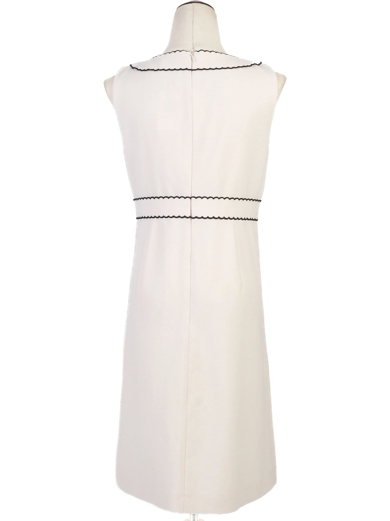 Excellent Red Valentino White Wool Dress with Black Trim Size N/A