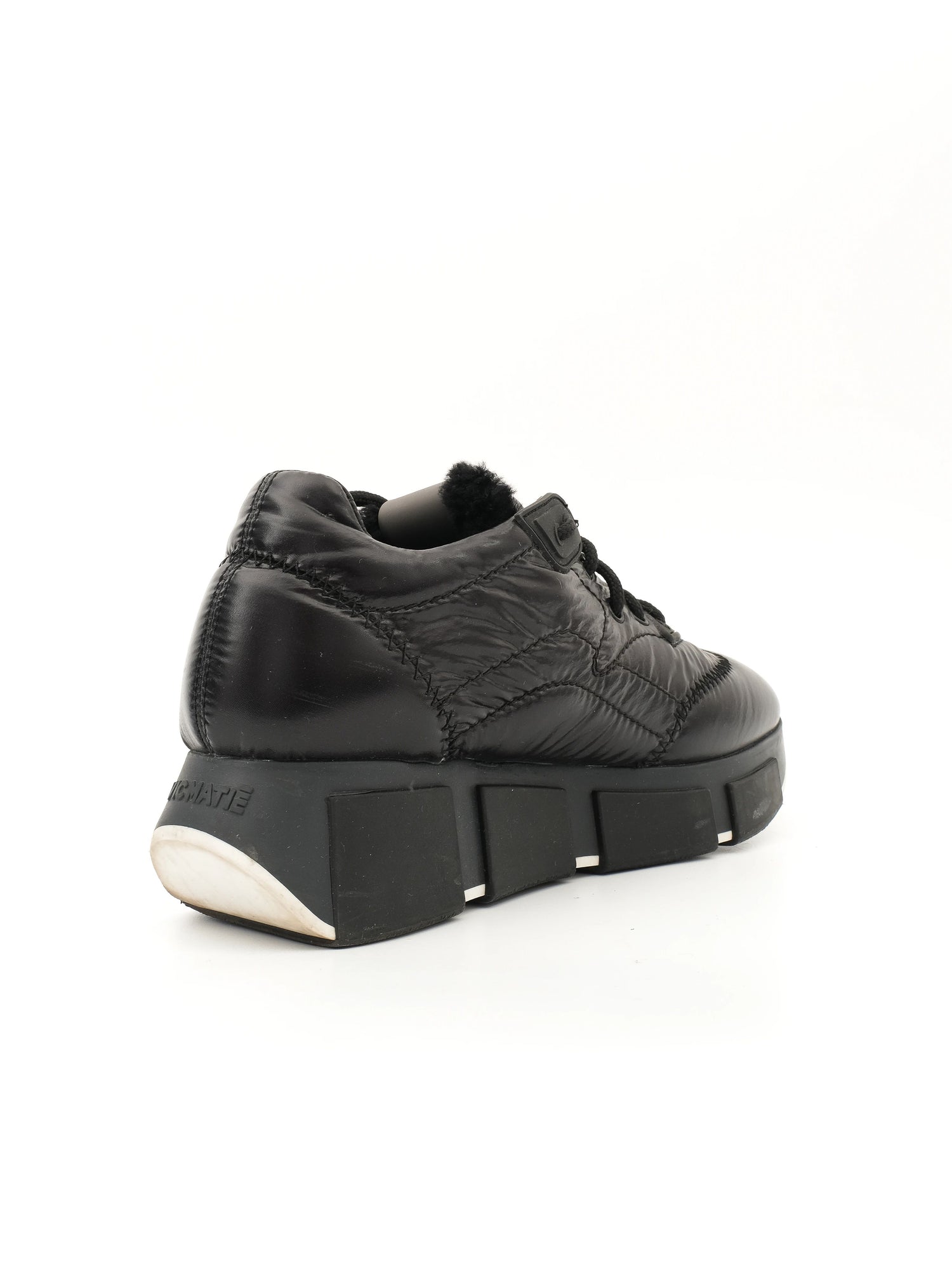 Excellent Vic Matie Black Leather Sneakers Size 36 with Chunky Sole