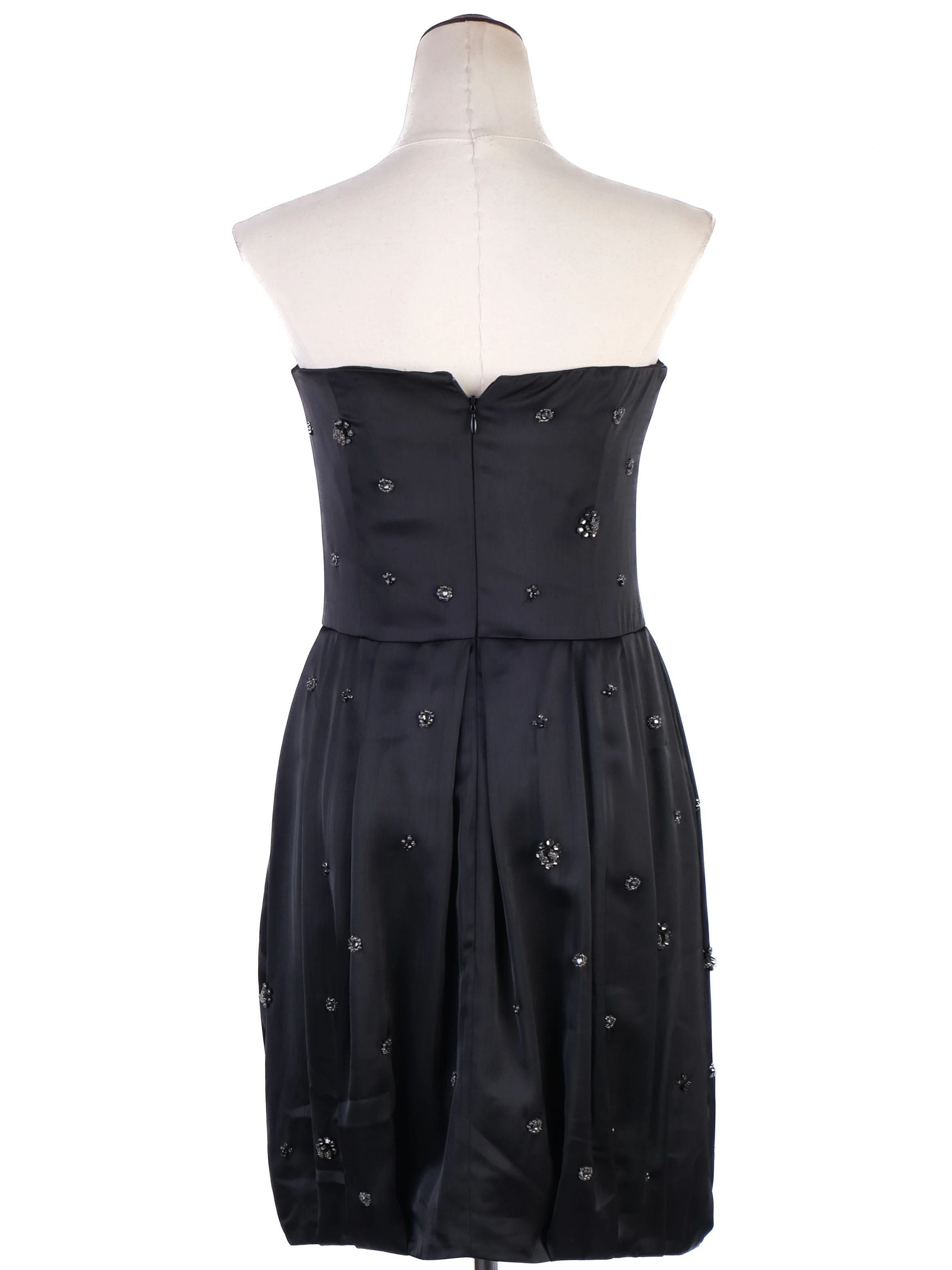 NEW By Malene Birger Black Strapless Dress with Embellishments