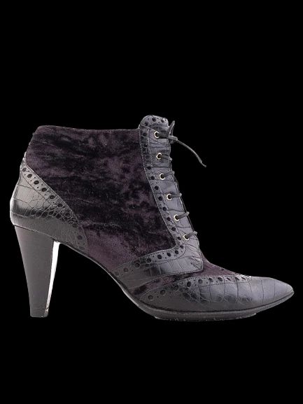 Excellent Bally WomenÕs Blue Genuine Suede High-Heeled Ankle Boot Size 38
