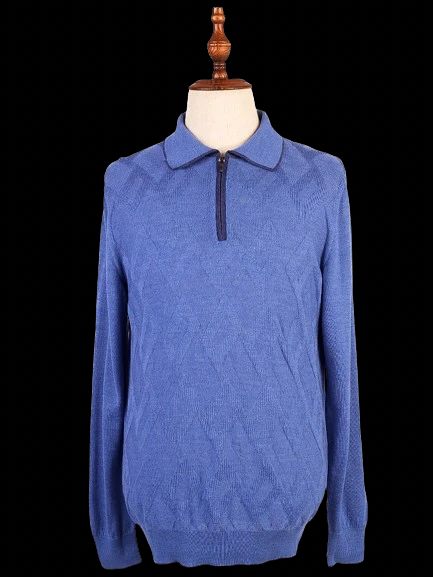 Dalmine Excellent Condition Blue Silk Sweater Size L
