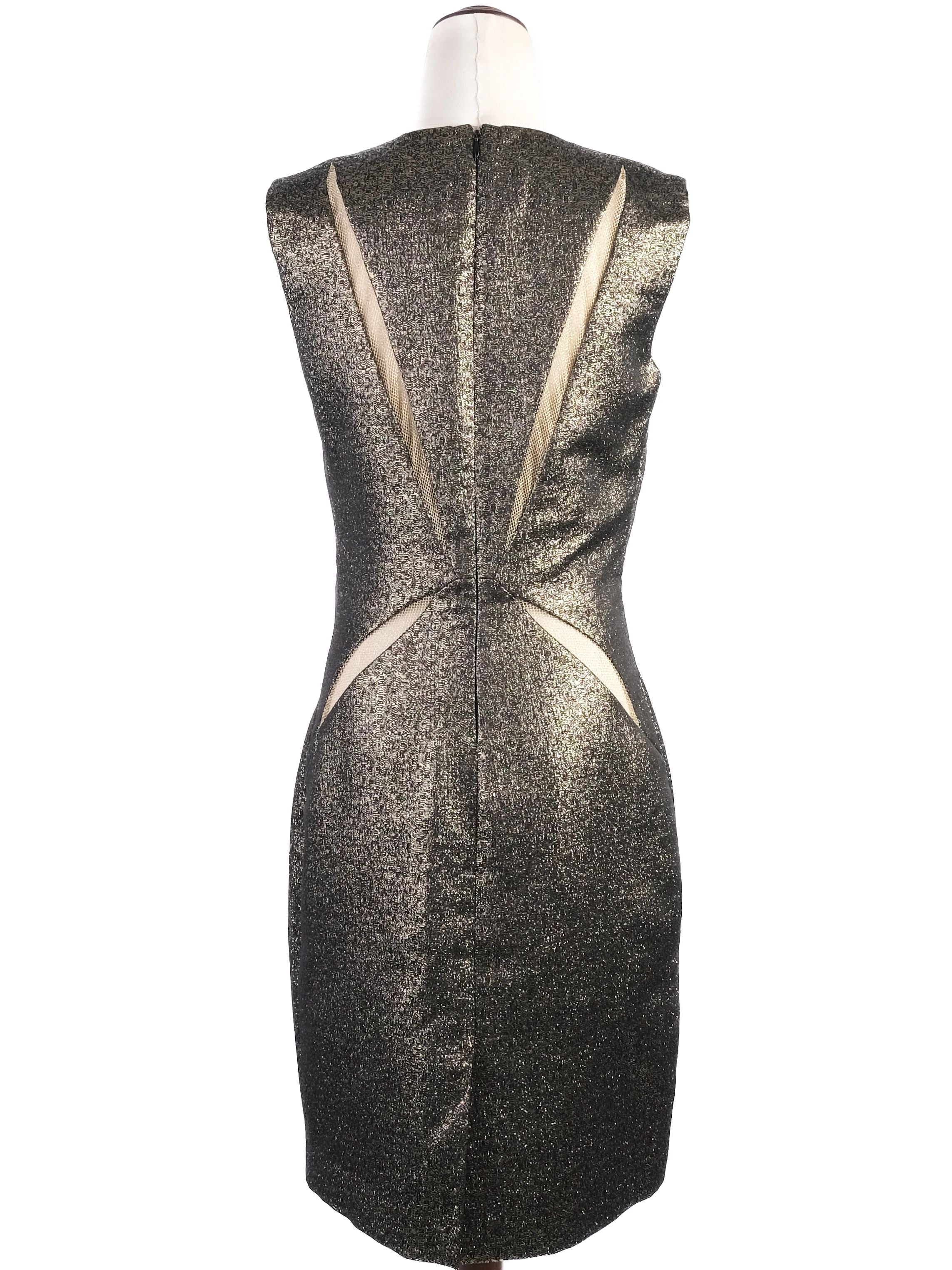 Excellent Roberto Cavalli Yellow Wool Sleeveless Dress Size L