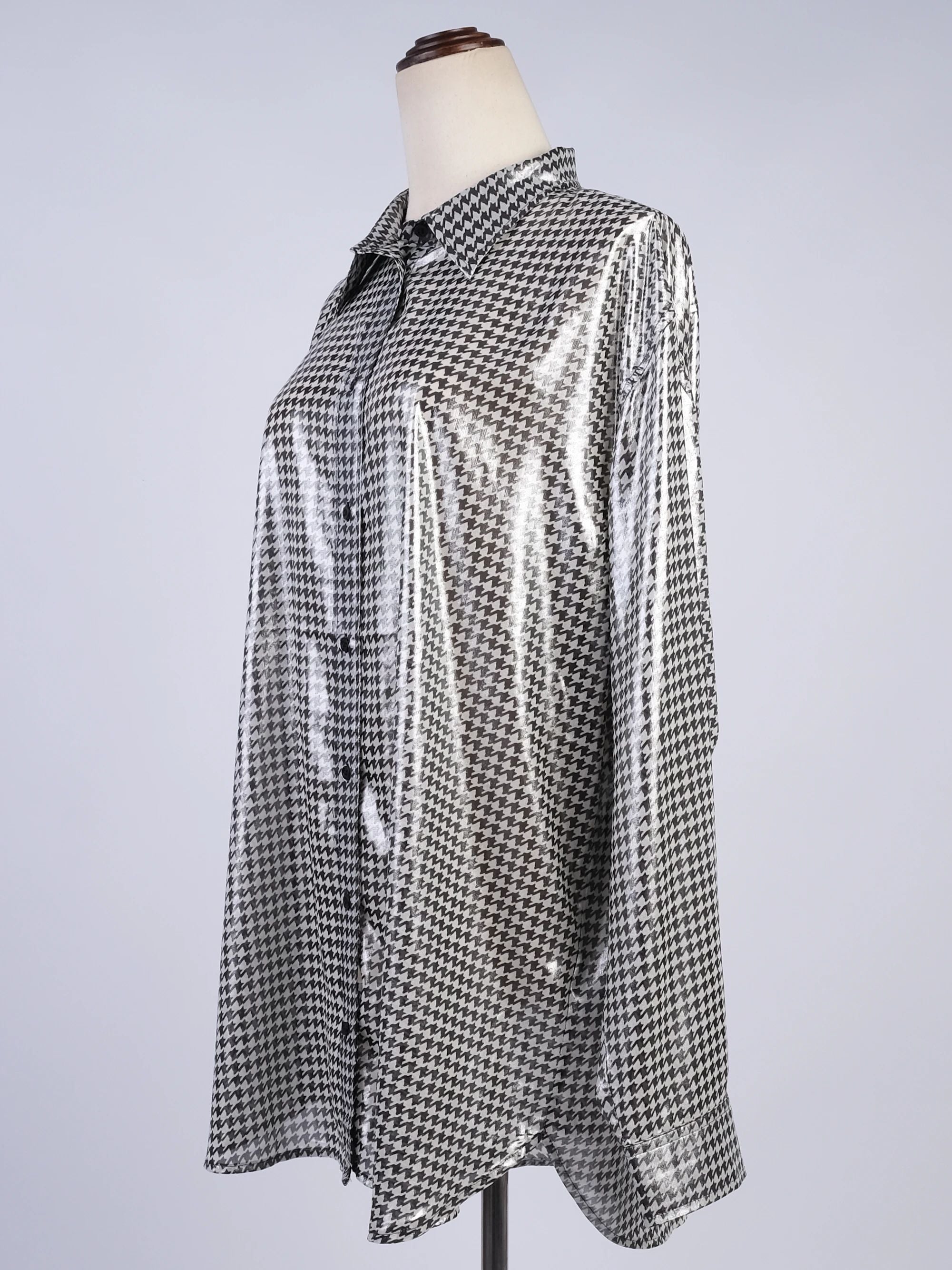 Excellent Ralph Lauren Houndstooth Button-Up Shirt XL Women