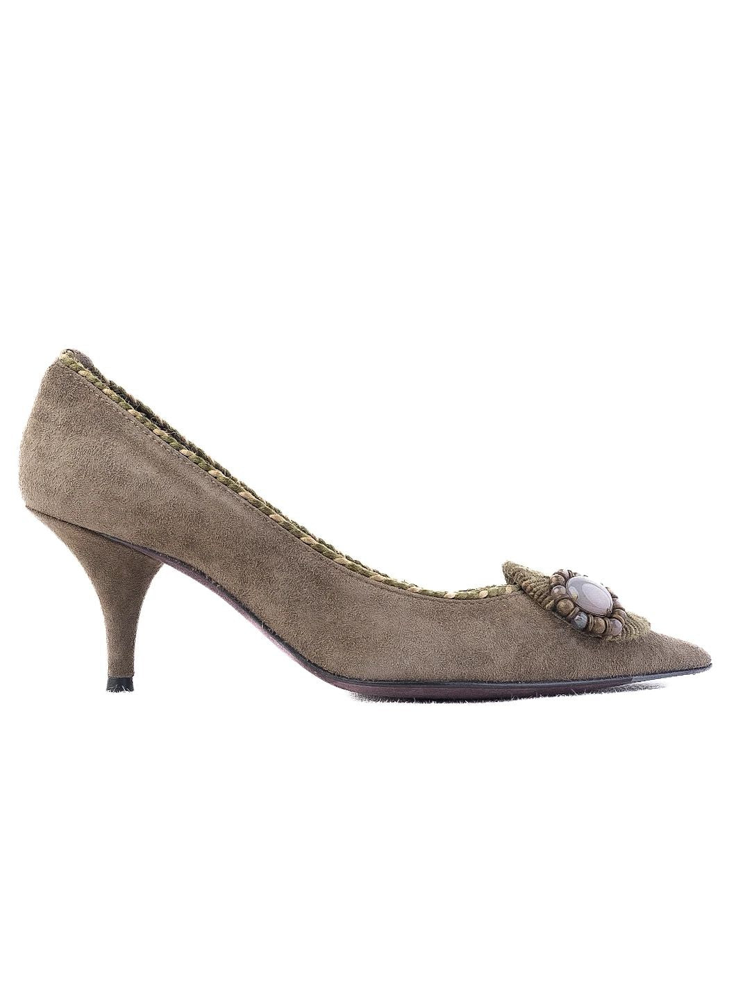 Perfect Baldan Green Genuine Suede High Heels Size 37