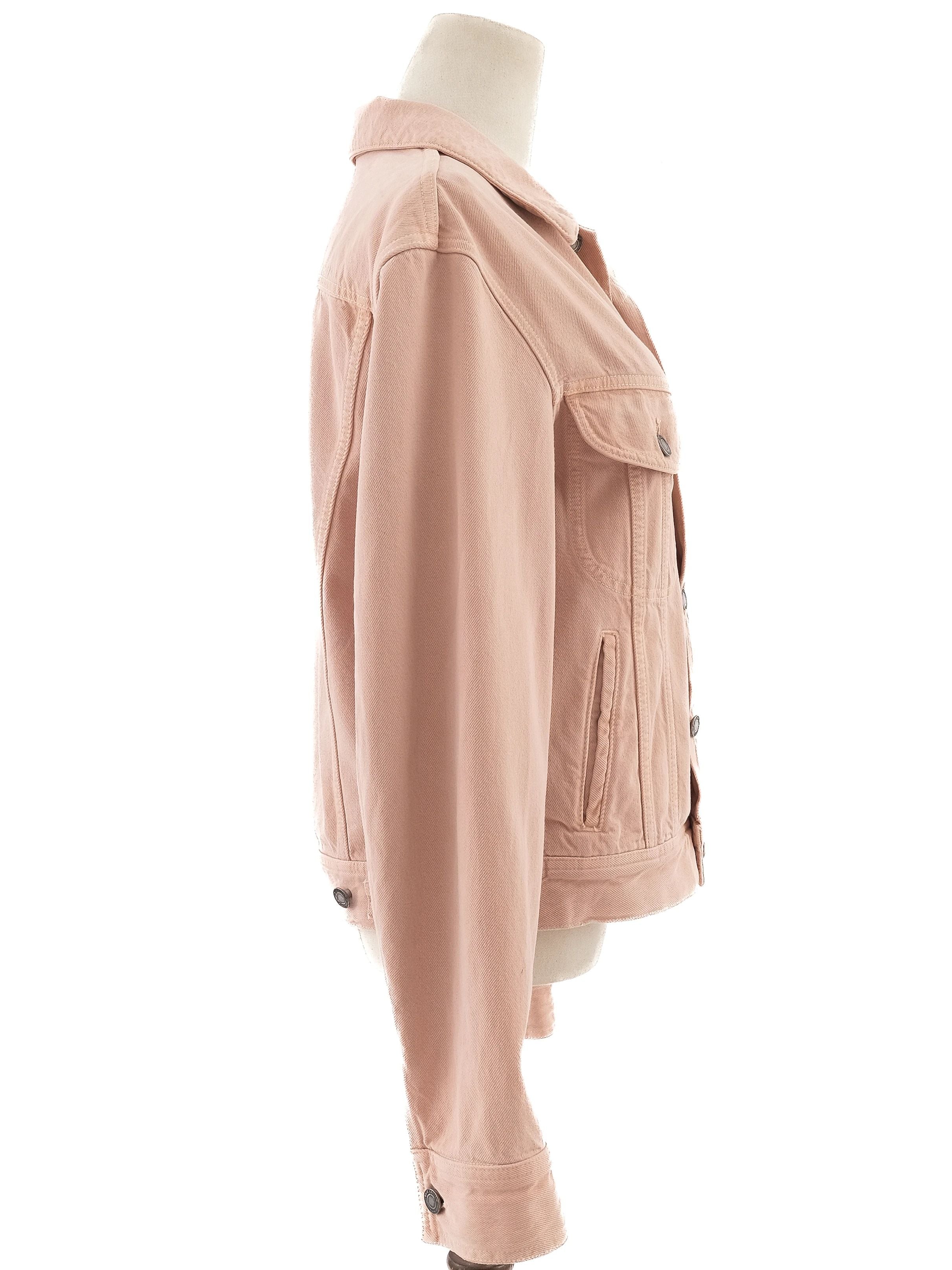 Excellent Yves Saint Laurent Pink Cotton Denim Jacket Size S