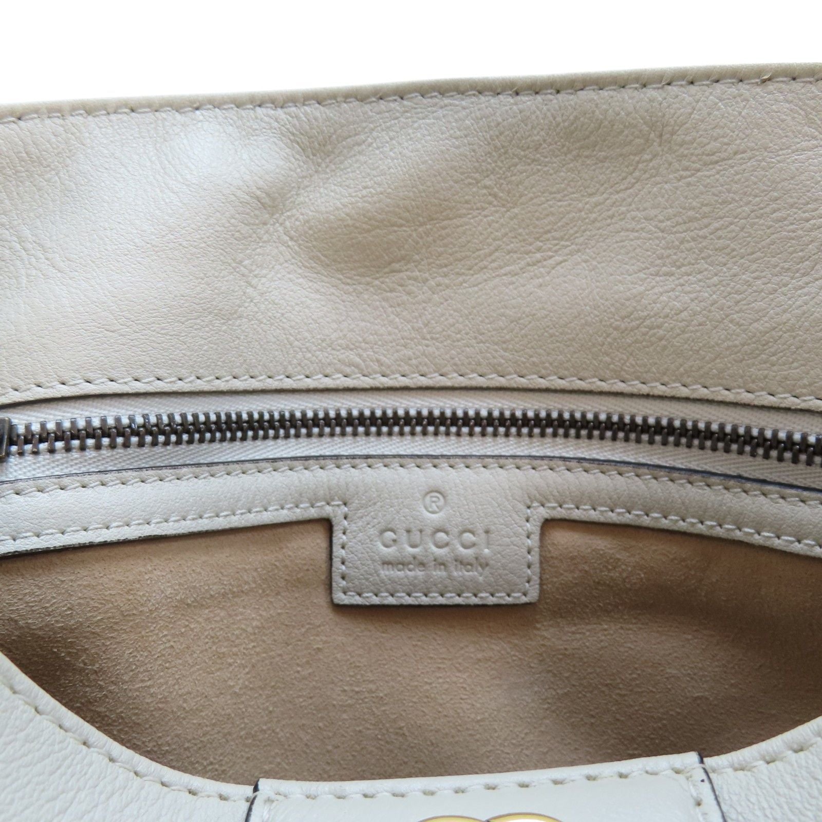Gucci Diana Medium Bamboo Shoulder Handbag White Leather 746124