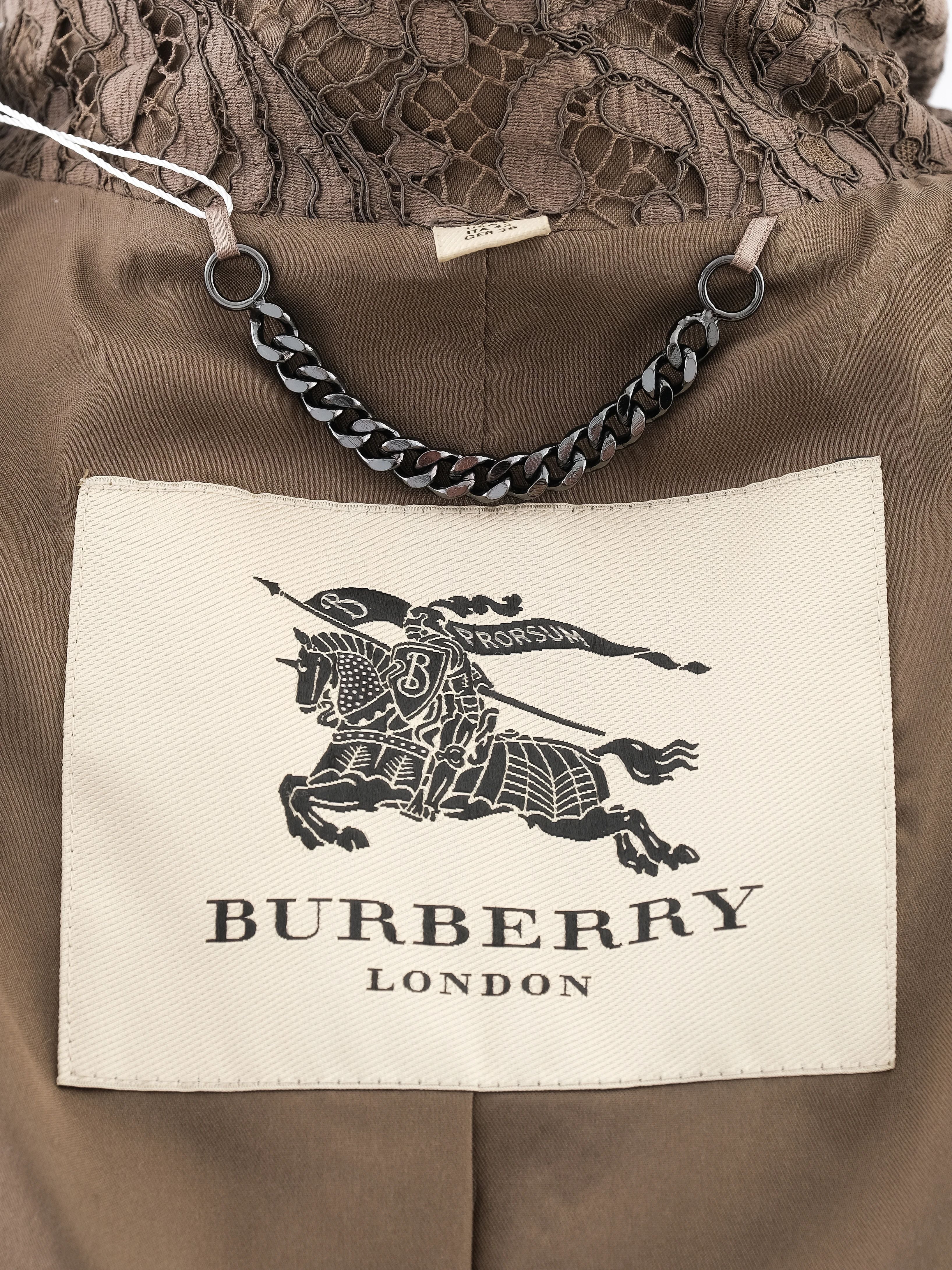 Excellent Burberry Orange Lace Trench Coat Size L