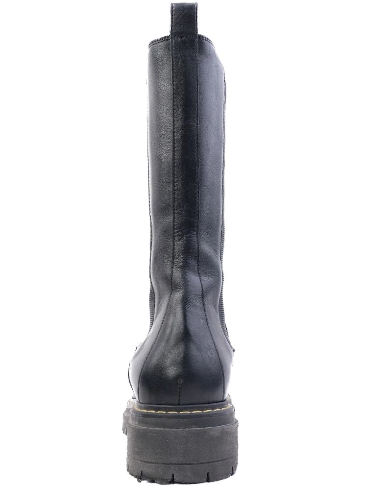 Excellent Pinko Black Leather Ankle Boots with Rugged Sole
