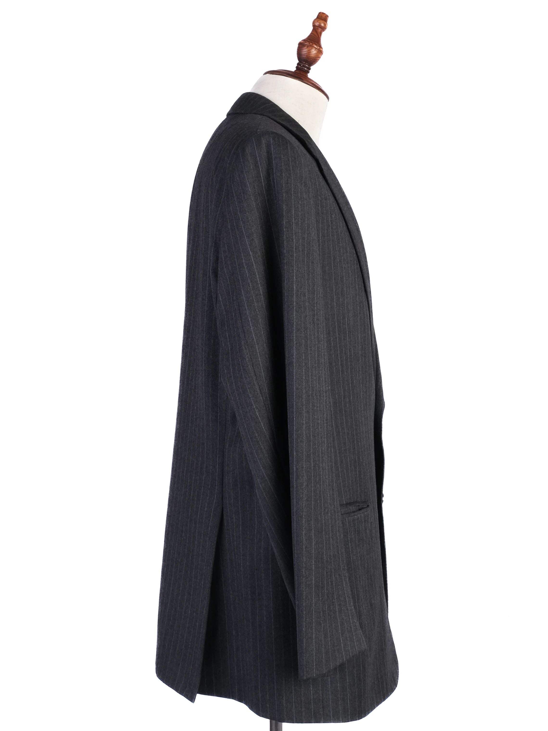 Excellent BRIONI Black Wool Pinstripe Suit Jacket Size XXL