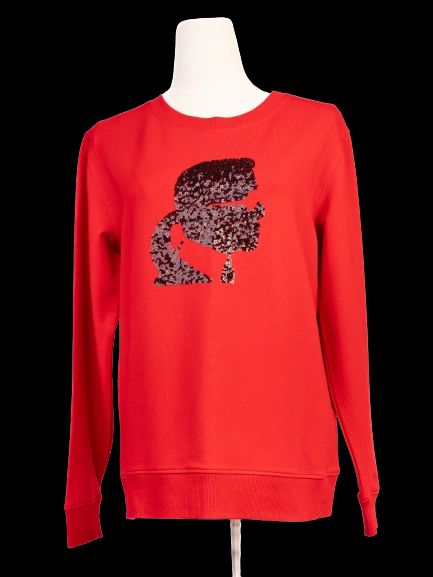 Excellent Karl Lagerfeld Red Long Sleeve Sweatshirt Size S
