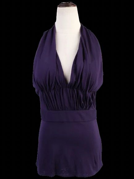Excellent Alberta Ferretti Purple Halter Top Size M Viscose