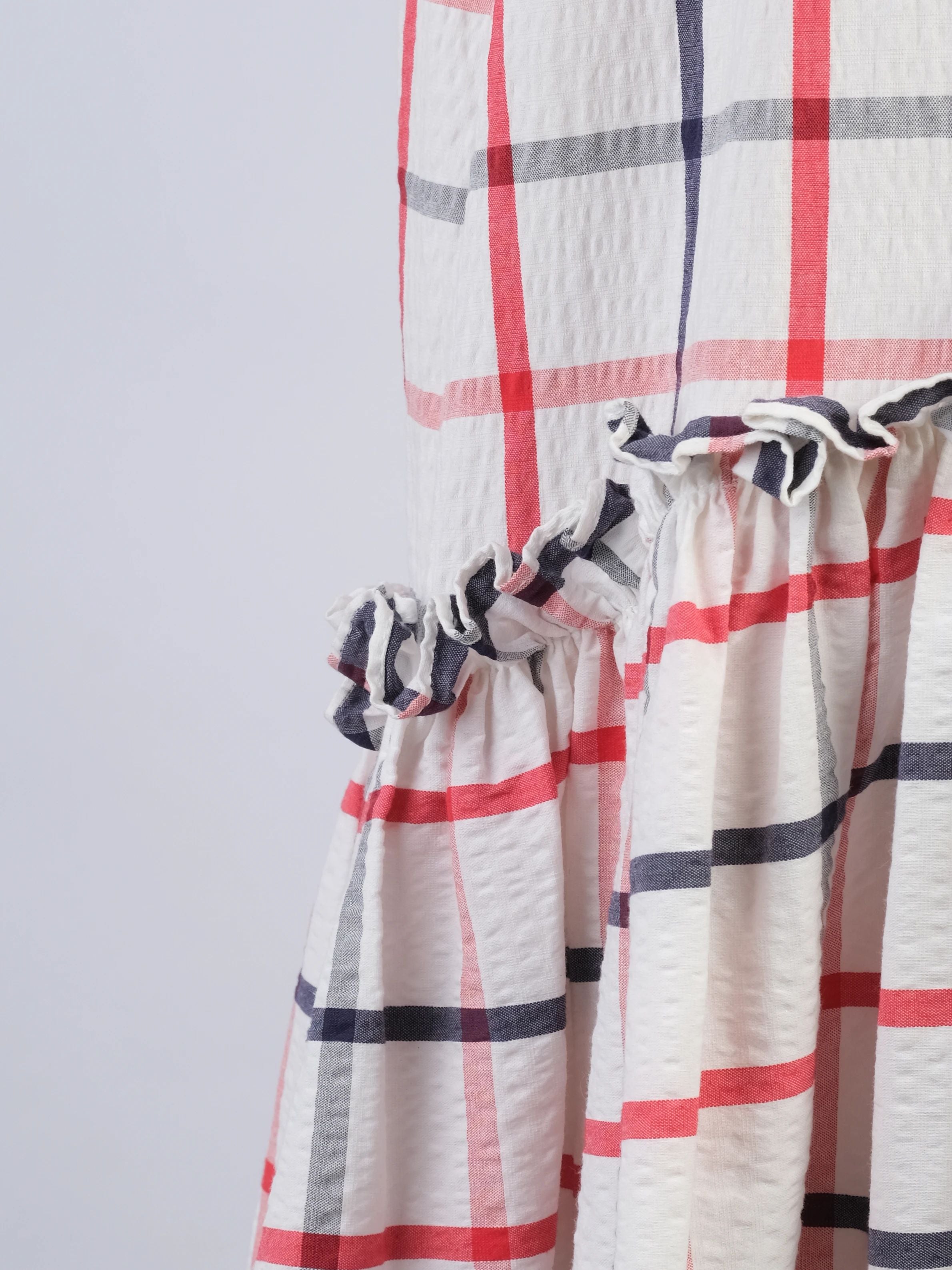 Excellent Rosie Assoulin WomenÕs L White Red Checkered Dress Size L