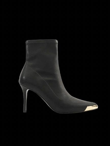 NEW Versace Jeans Black Leather High-Heeled Ankle Boots Size 38