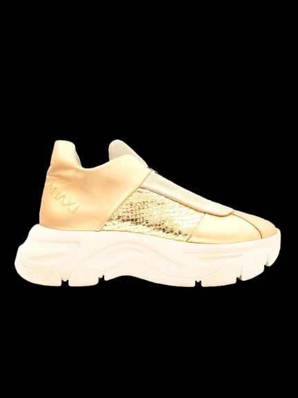 Excellent Fabi Yellow Fashion Sneakers Size 40 Textile Metallic