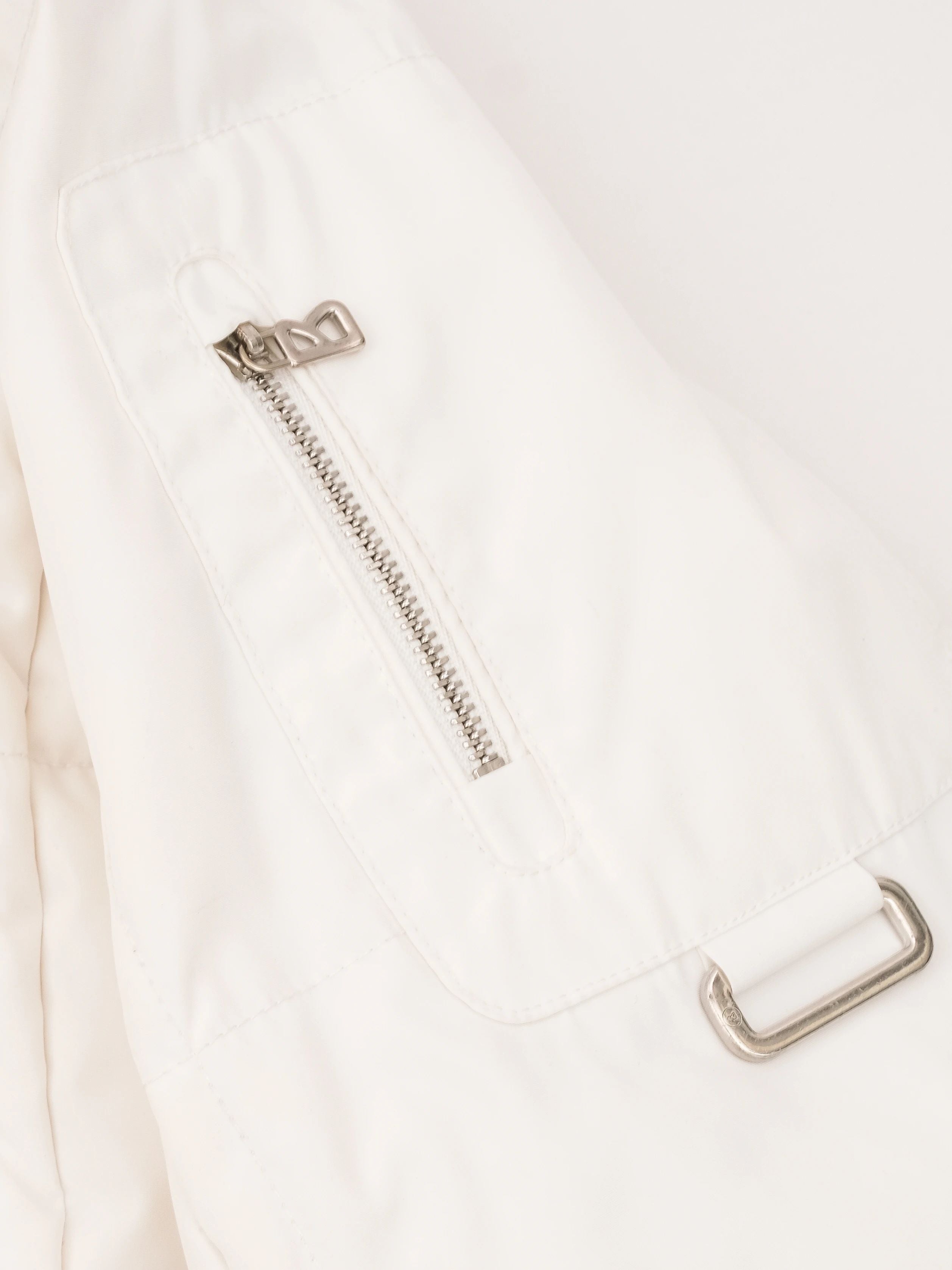 Excellent Bogner White Quilted Jacket with Hood Size M