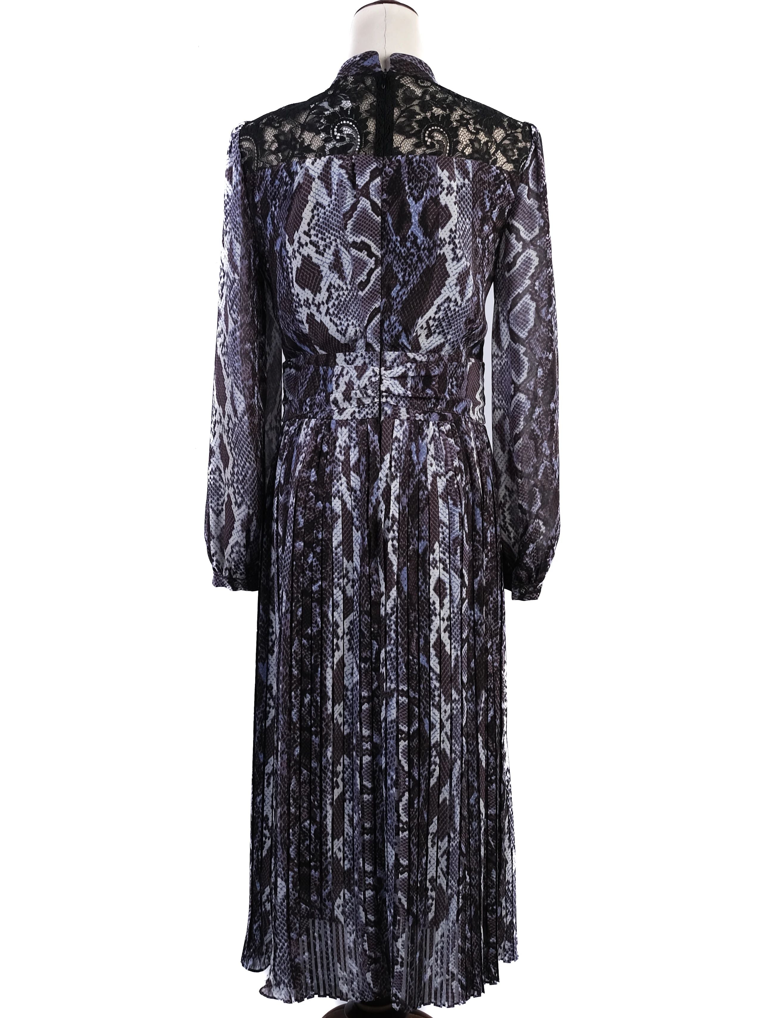 Excellent Karen Millen Purple Snake Print Dress Size N/A
