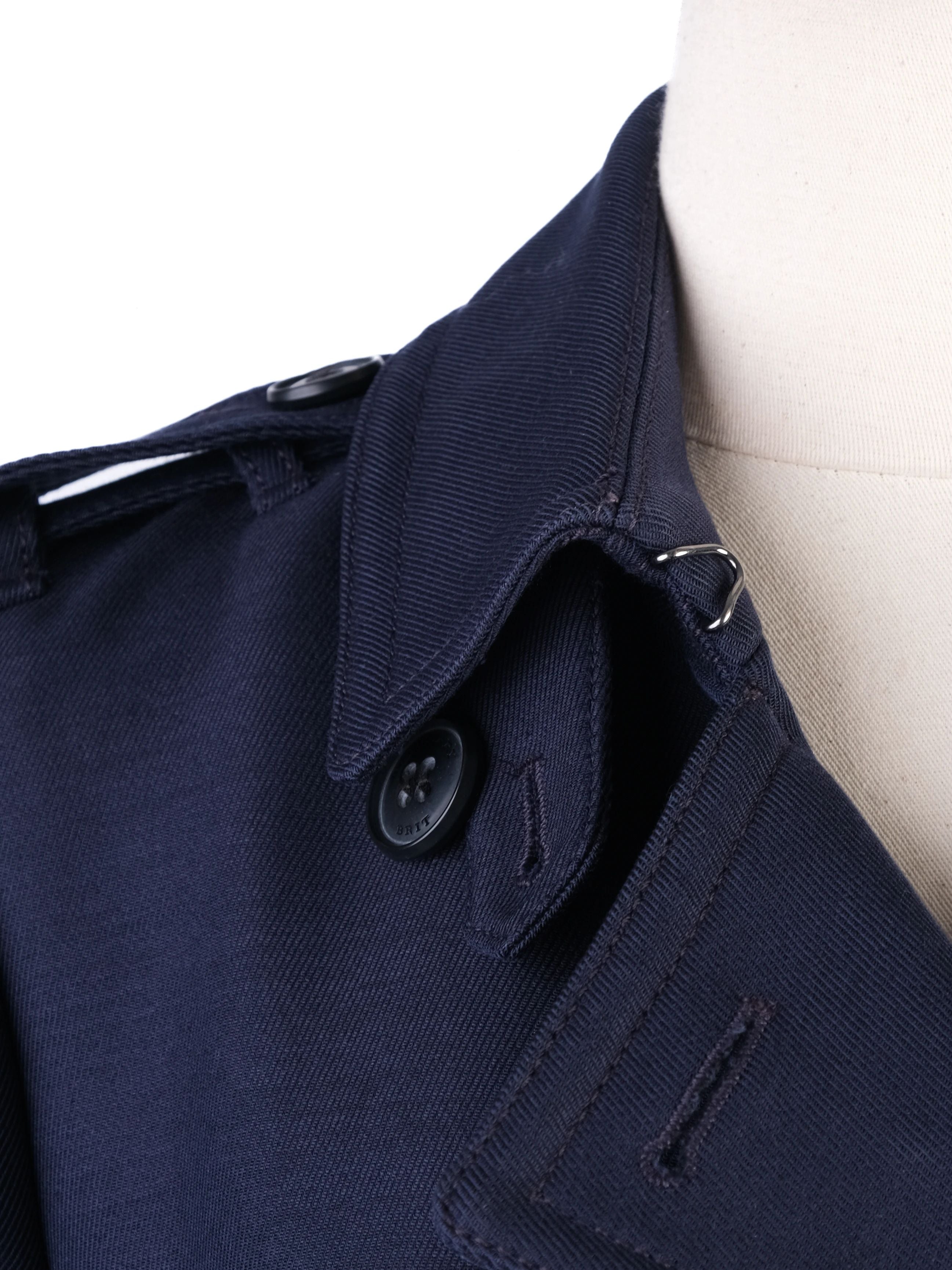 Burberry Blue Wool Trench Coat Women&