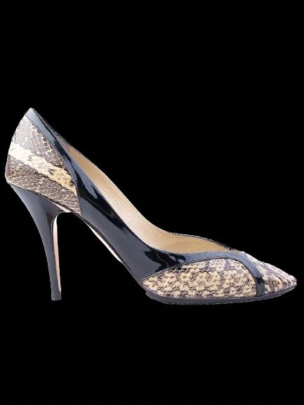 Excellent Jimmy Choo High-Heeled Shoes Leather Combined Stiletto