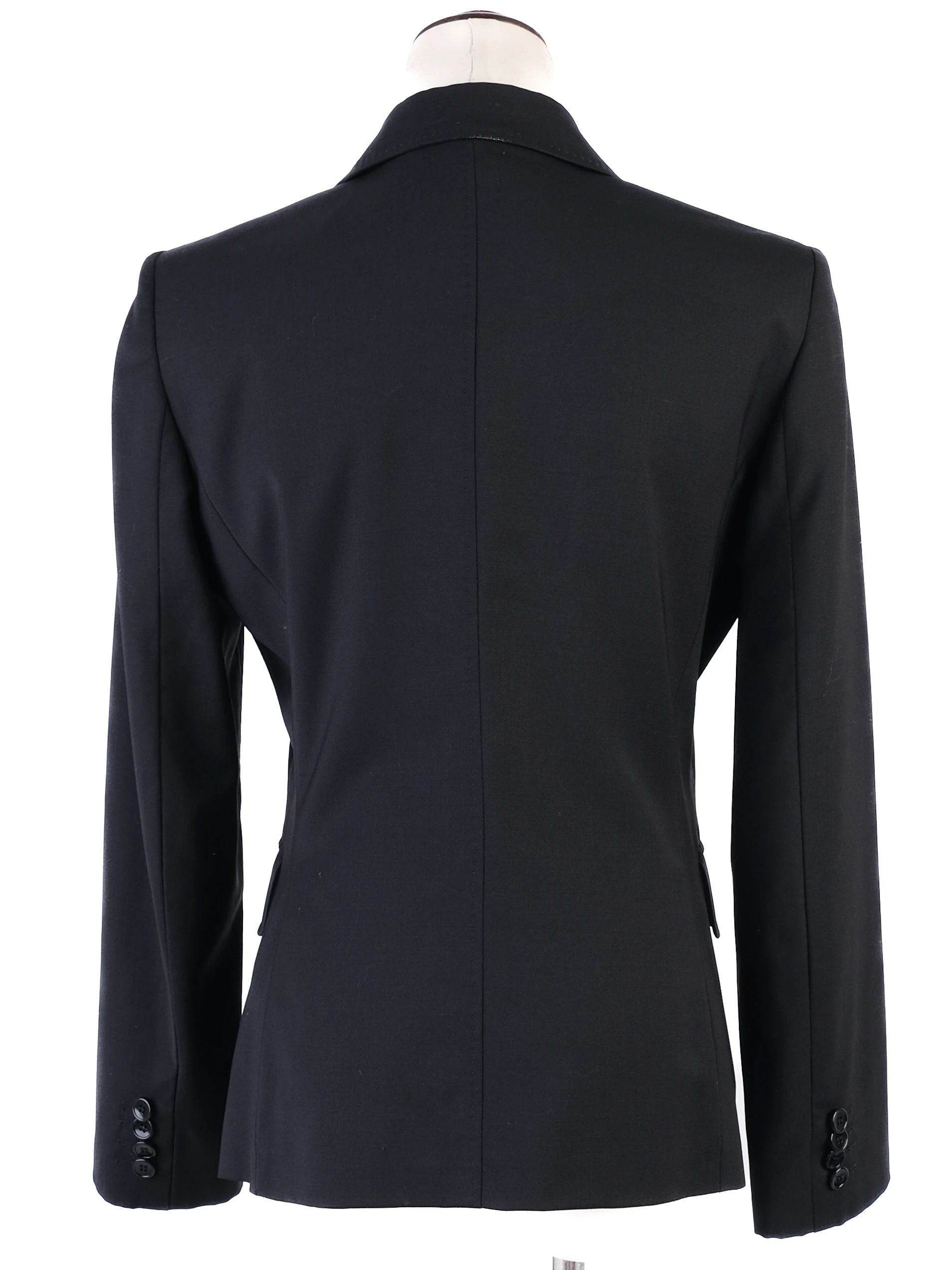 Excellent Dolce Gabbana Black Wool Blazer with Single-Button Closure