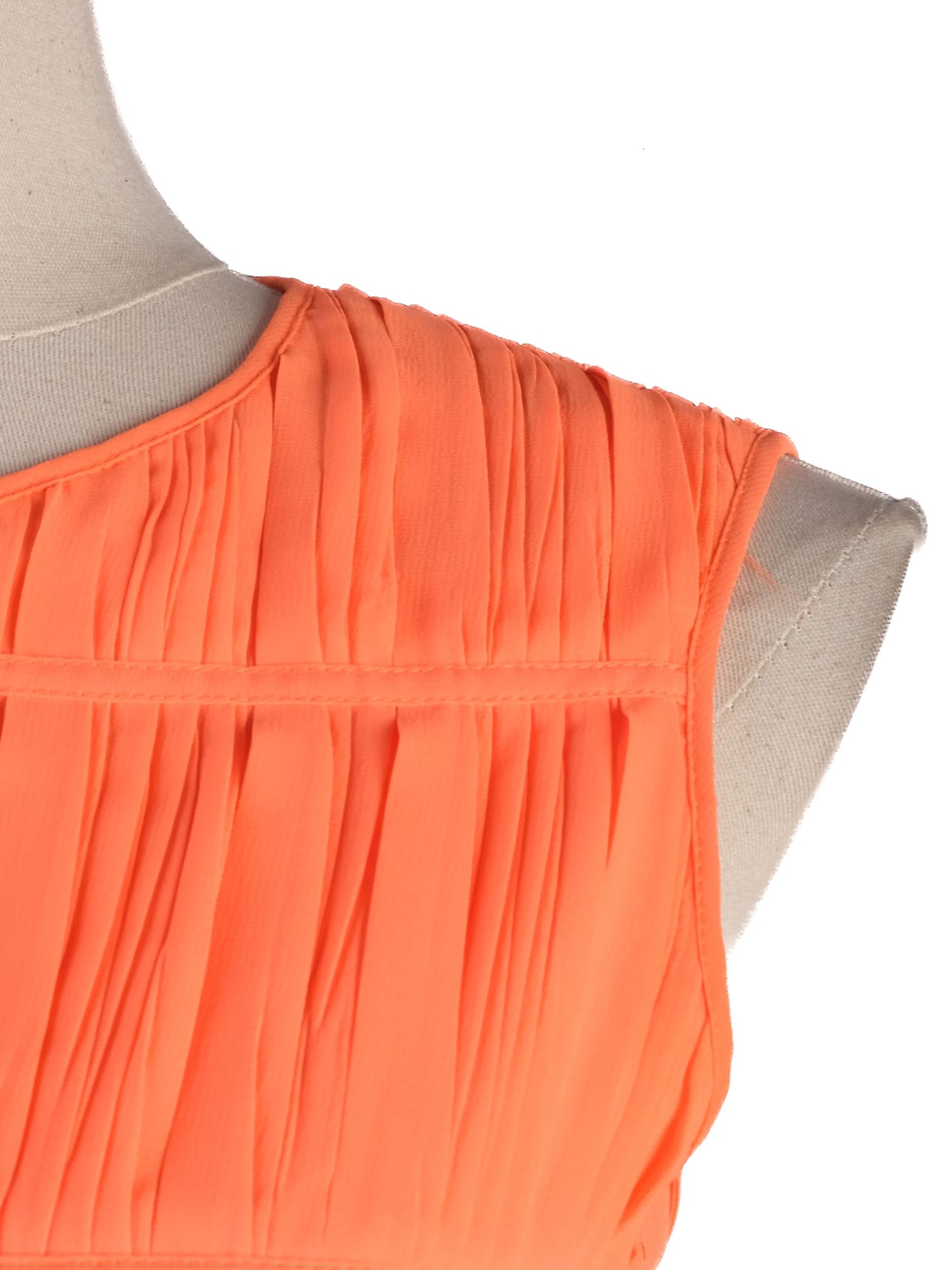 Excellent Blumarine Orange Sleeveless Pleated Dress Size M